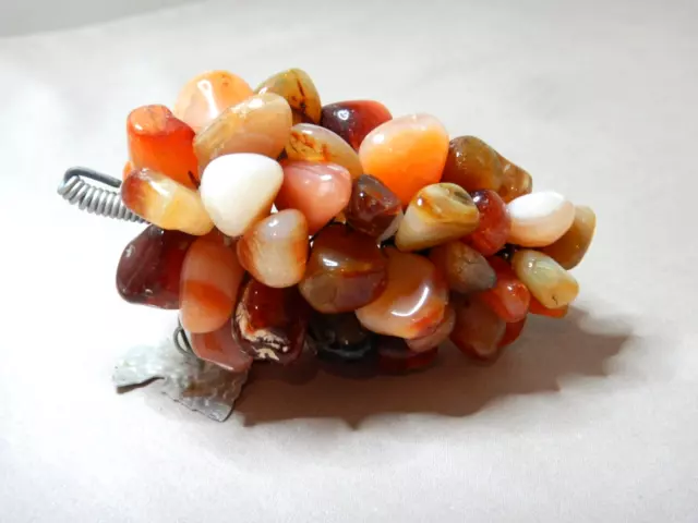 Old Chinese Carved And Polished Agate Gemstone Fruit Cluster