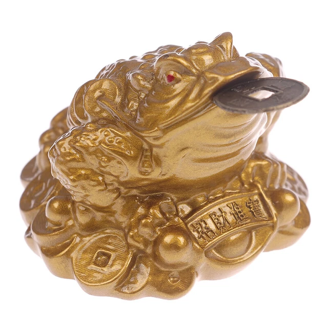 Wealth Golden Frog Toad Coin Chinese Fortune Frog Feng Shui Toad Lucky Ornay_d1