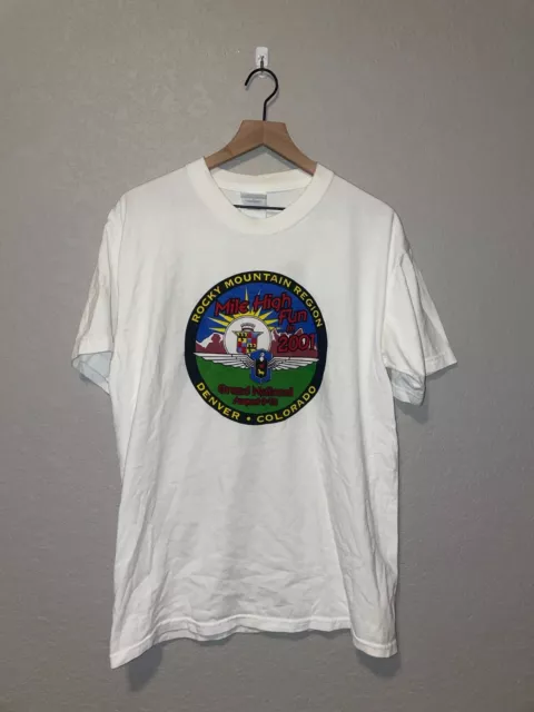 2001 Rocky Mountain Mile High Fun Denver Colorado Grand National Shirt Y2K Large