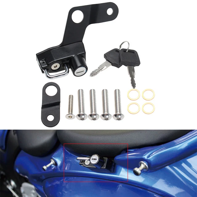 Black Anti-Theft Helmet Lock Kit for SUZUKI Hayabusa GSX1300R 2008-2020