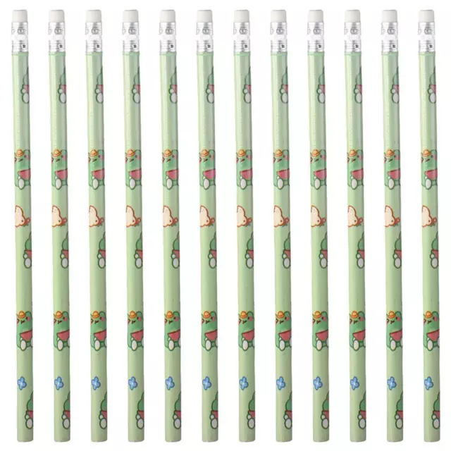 Green Anime Pencils Cute Pencils Wood Frog Pencils  Office