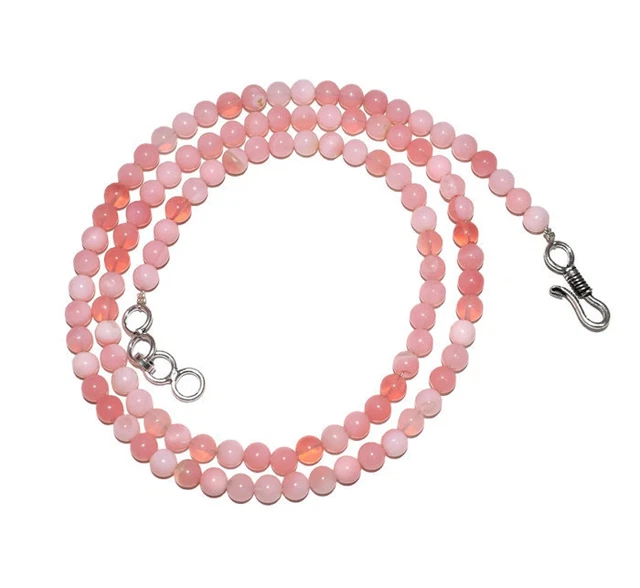 22 " Strang Halskette Natürlich Rosa Opal Edelstein Rund Glatt 8-9 MM Ca. Perlen