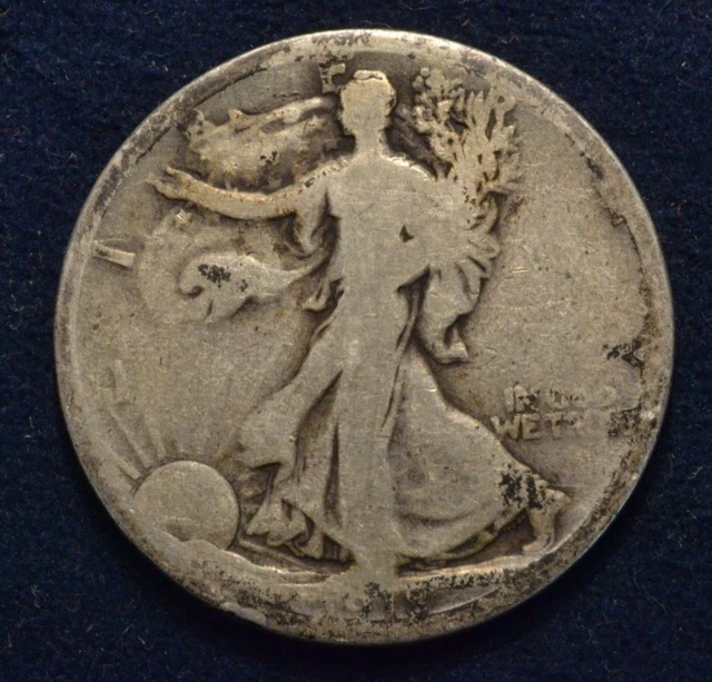 1918 S U.S Silver Walking Liberty Half Dollar