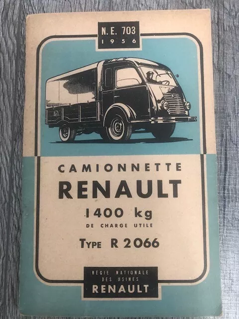 Notice d'entretien camionnette RENAULT 1400 kg