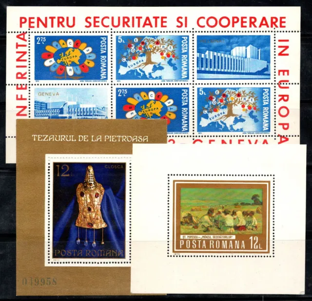 Rumänien 1973 Mi. Bl. 107-109 Block 100% Postfrisch KUNST, Europa, Malerei