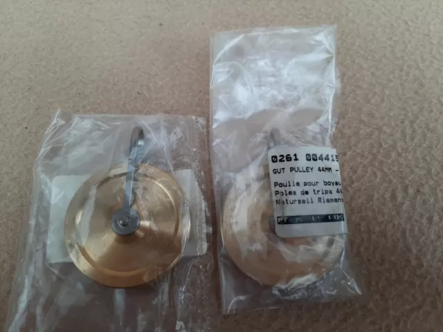 Pair Of New Old Stock Brass And Steel Longcase Pulleys