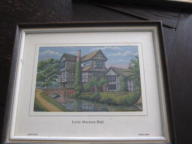 Vintage Gerahmter Brocklehurst Whiston Seide, Little Moreton Hall 1978
