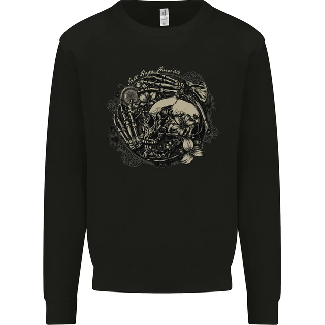 Hell Hope Horrible Skulls Gothic Biker Mens Sweatshirt Jumper