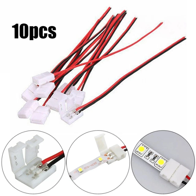 10pcs LED Strip Connector SMD 5050 5630 Single 2 Wire 10MM PCB Board Adapter