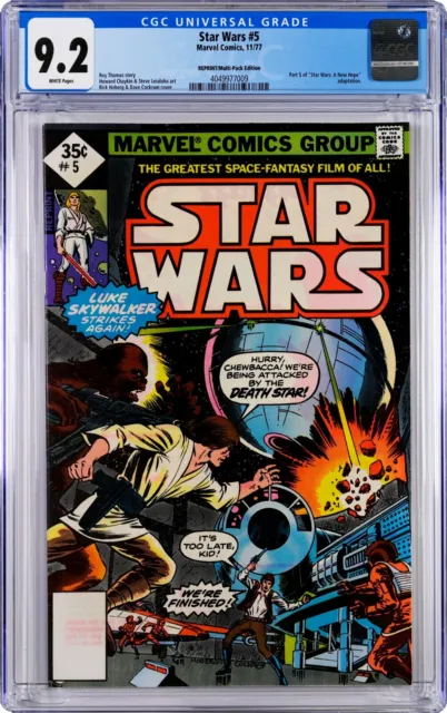 Star Wars #5 CGC 9.2 (Nov 1977, Marvel) Reprint/Multi-Pack, Movie Adaptation