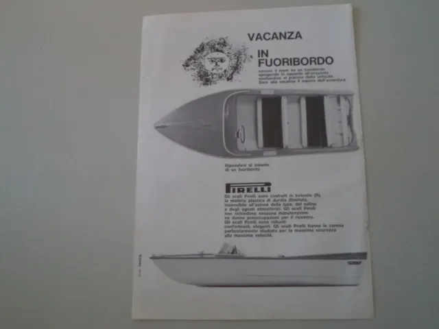 advertising Pubblicità 1961 MOTOSCAFI FUORIBORDO PIRELLI