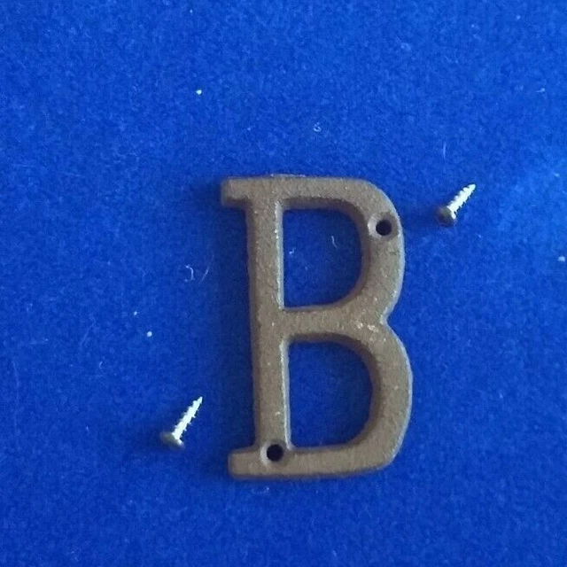 Letters B Cast Iron Rustic Look Brown 3 inch Screws House Barn Gate Wall Decore