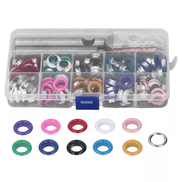 Eyelet Kit 10mm Colorful Metal Leather Grommets Kit For Shoes Bag Clothes ⊹