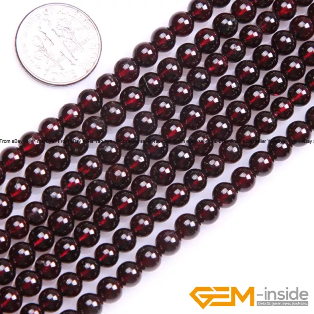 Natural Dark Red Garnet Gemstone Round Beads For Jewelry Making 15" 6mm 8mm 10mm