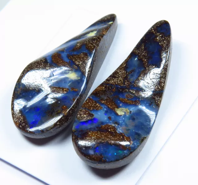 Australian Boulder Opal Split Pair 31.66ct Natural Queensland Stone 3