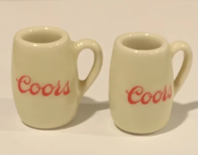 2 Vintage Coors Mini Size Mugs ivory color porcelain Very Cute!