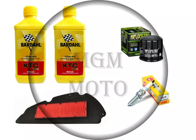 Kit Tagliando Honda Sh 300 Olio 2 Bardahl Xtc 10W40 Candela Filtro Olio E Aria