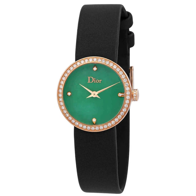 Dior La D De Dior Quartz Diamond Green Dial Ladies Watch CD047170A011