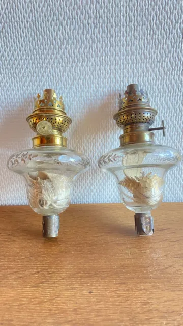 paire de lampe pétrole  cristal baccarat