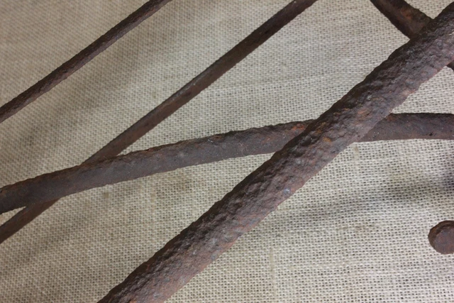 Old Saddle rack holder reversed bracket rustic iron English style rust barn find 11
