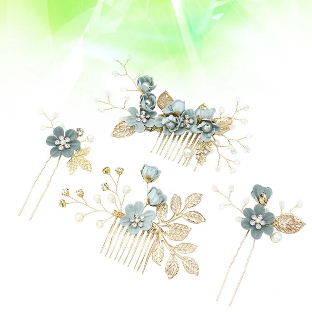 4 pz gioielli per testa da sposa per il matrimonio pettine per capelli strass manuale gioielli per capelli