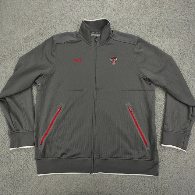 Texas Tech Red Raiders Jacket Adult XL Gray Under Armour Pullover Full Zip Heavy