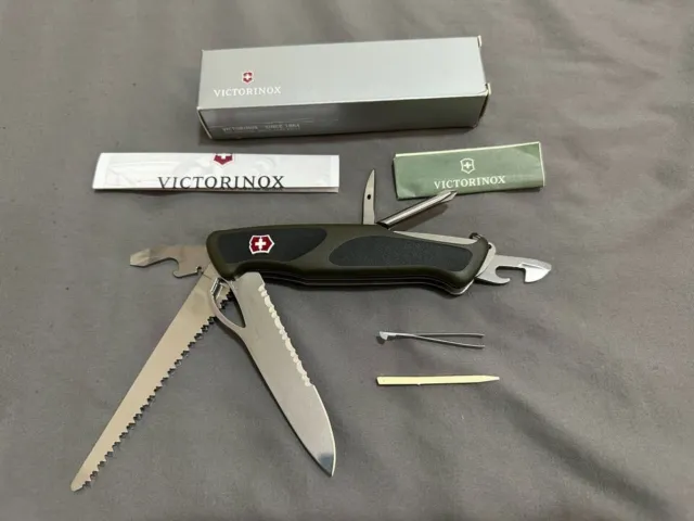 Rare Victorinox Rangergrip one handed 178 Swiss Army Knife SAK green liner lock