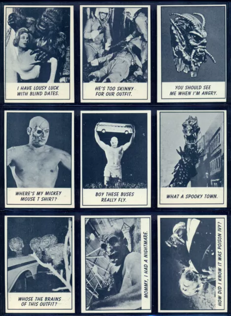 1966 Topps Monster Laffs Complete Card Set 1-66 NM Horror Films Jokes Non-Sport