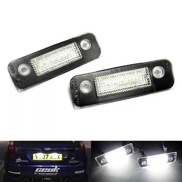 2x LED Licence Number Plate Light For Ford Mondeo II 02-12 Fusion 01-08 Fiesta V