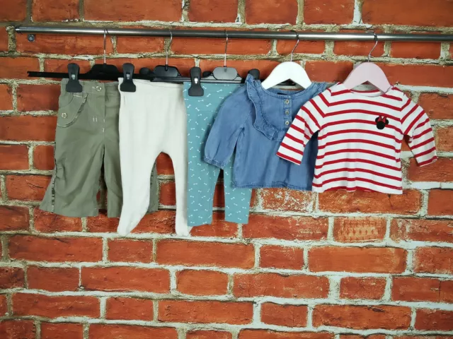 Baby Girls Bundle Age 0-3 Months M&S M/Care H&M Gap Top Tee Trousers Disney 62Cm