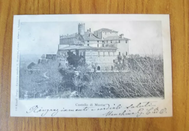 Cartolina Cuneo Castello Di Manta Rara Viaggiata 1907 Subalpina Zz