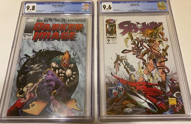 Darker Image 1 CGC 9.8 First Maxx … and … Spawn 9 CGC 9.6 First Angela Medieval