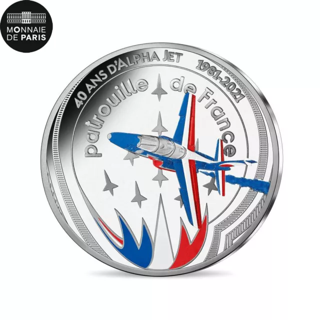 [#475205] France, 10 Euro, 2021, ALPHA JET - PATROUILLE DE FRANCE, FDC, Argent