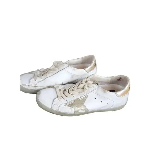 Golden Goose Womens Super-Star Sneaker Shoes White Low Top Leather Lace Up 36