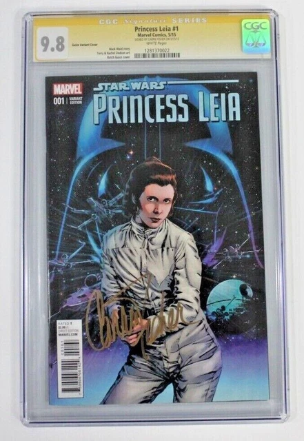 CGC  9.8 Star Wars: Princess Leia #1 ,2015, Guice Cvr Signed Carrie Fisher NM/MT