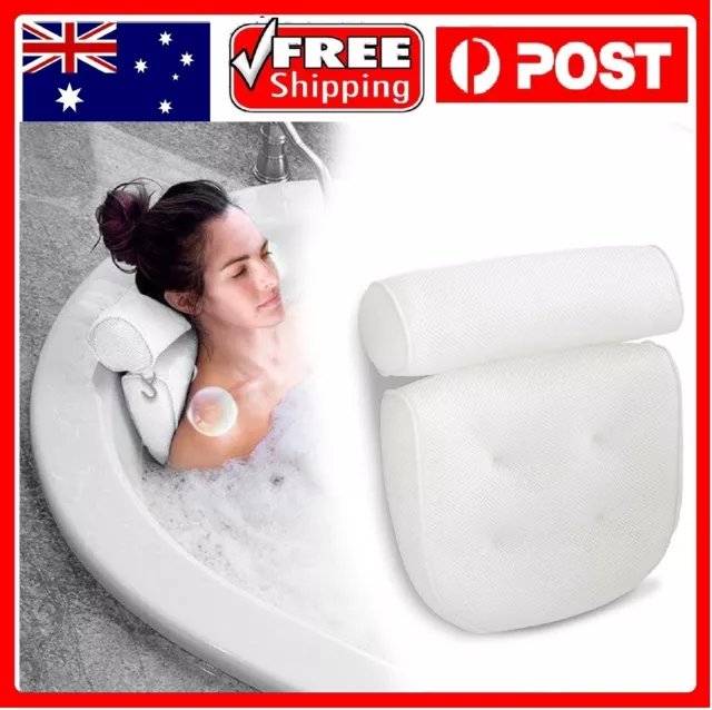 3D Mesh Bath Pillow Spa Breathable Bathtub Cushion Neck Back Shoulders Support