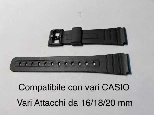 CINTURINO OROLOGIO GOMMA SILICONE compatibile CASIO 16mm 18mm 20mm VARIE MISURE