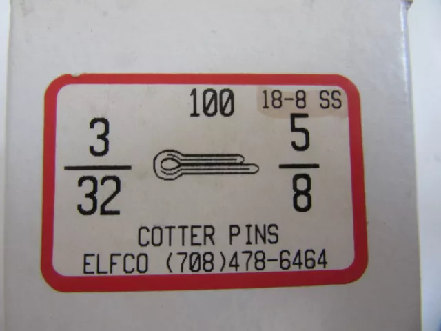 (100) 3/32 X 5/8" Stainless Cotter Pins NEW!!! in Box Free Shipping