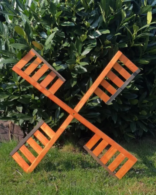 2x DARLUX Ersatz Flügel L für Garten-Windmühle Windmühlenflügel Holz Braun 65 cm