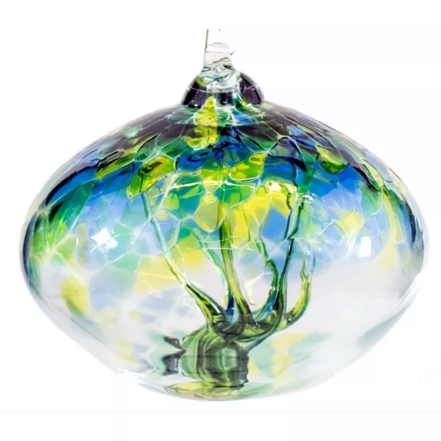 Milford Sea Green Tree Of Life Handmade Orb Hanging Friendship Glass Globe Gift