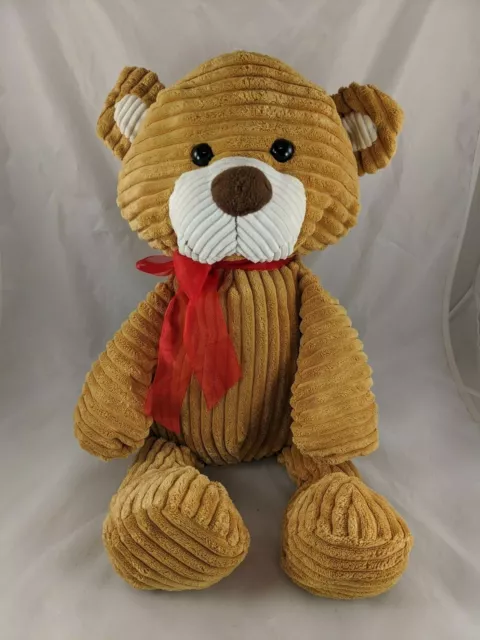 Walmart Brown Bear Ribbed Plush 21 Inch Stuffed Animal Toy