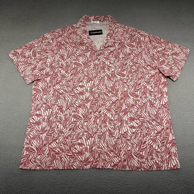 NEW COOFANDY Shirt Mens XXXL Red White Hawaiian Palm Floral Beach Vacation