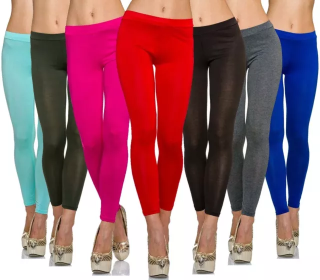 Women Sports Yoga Fitness Stretchy Leggings Full Length Cotton Elastane Spandex