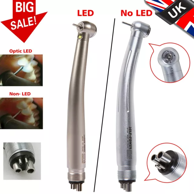 Dental High Speed Handpiece 4Hole LED Fiber Optic Turbine /NO-LED 2Types UK