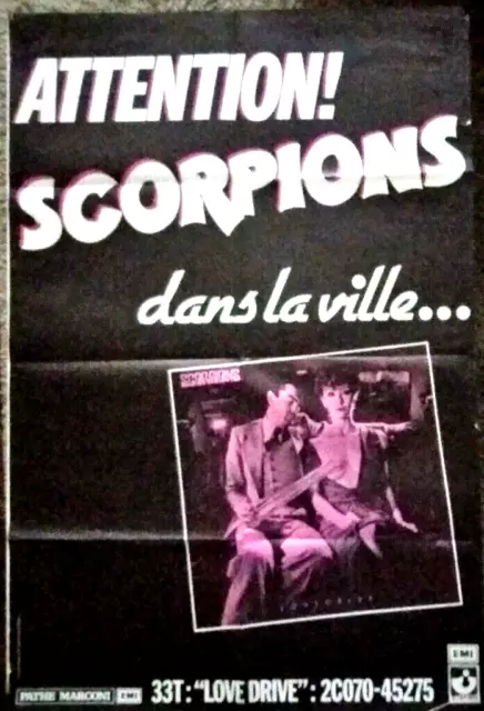 SCORPIONS - Affiche Concert originale Tournée  "Lovedrive"  1979  78x118cm