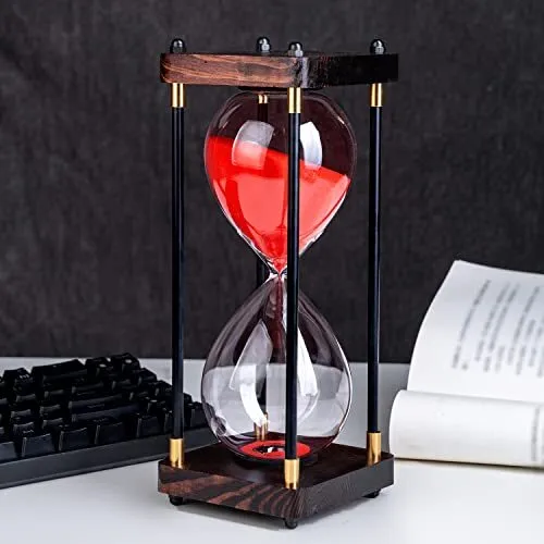 60 Minutes Hourglass Sand Timers,Large Sand Timer, Decorative Quiet Red 60mins