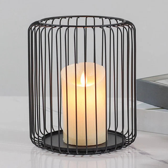 Lámpara hueca sencilla candelabro de hierro, decorativo para vacaciones