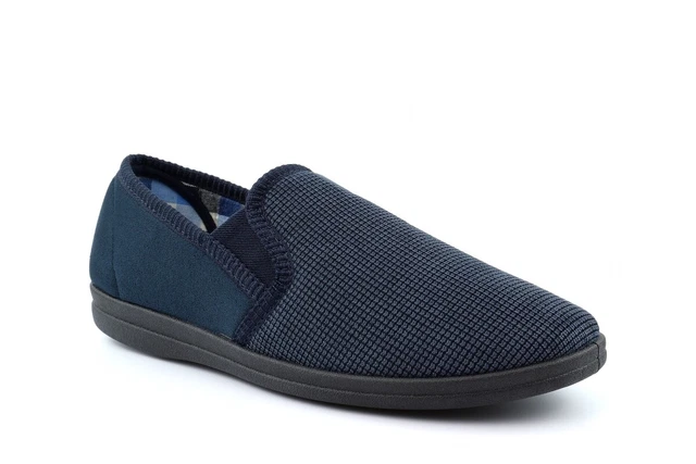 Pantofole slip on da uomo pantofole da tappeto memory foam pantofole blu navy