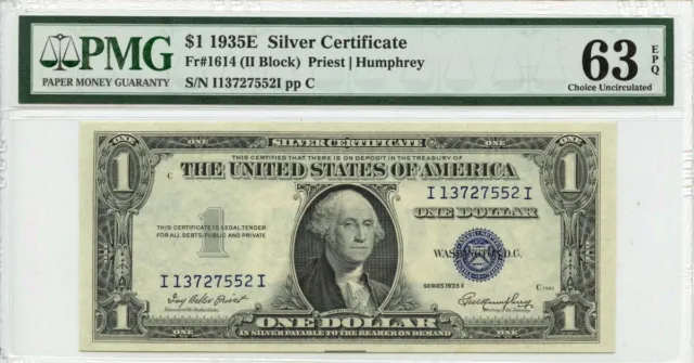 1935E $1 Silver Certificate Fr# 1614 PMG CH63 EPQ