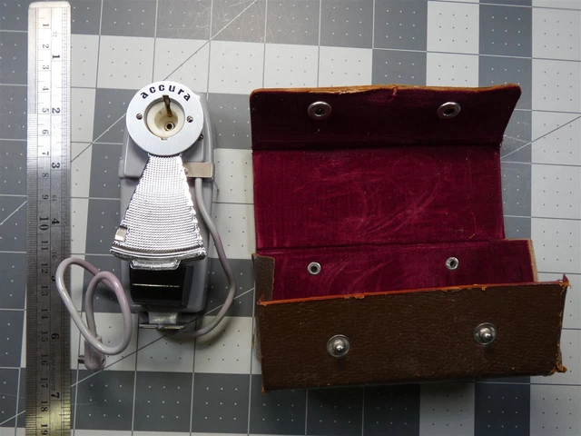 Unidad reflectora de flash plegable Accura usada de colección sin probar con estuche Japón